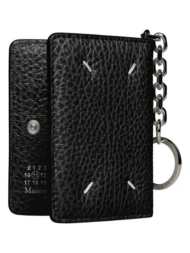 4 Stitch Keyring Card Wallet Black - MAISON MARGIELA - BALAAN 2