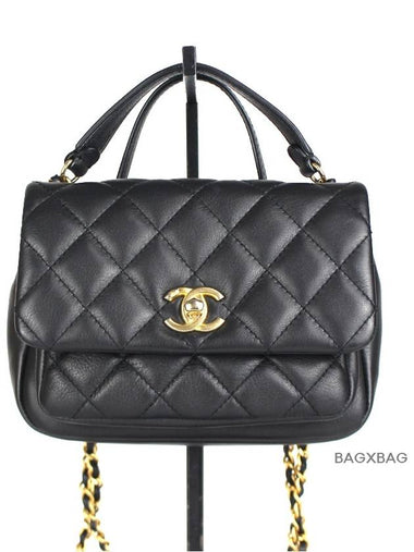 CH Top Handle Chain Mini Bag Black Gold CH42BG038 - CHANEL - BALAAN 1