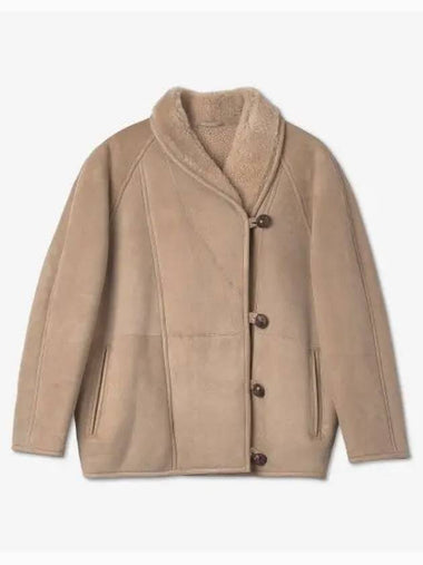 Women's Abenila Shearling Duffle Coat Beige - ISABEL MARANT - BALAAN 1