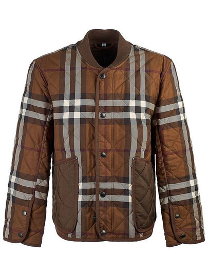 Check Stripe Quilted Bomber Jacket Brown - BURBERRY - BALAAN 2