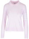 Women's Tipping Jersey Viscose Knit Top Pink - THOM BROWNE - BALAAN 2