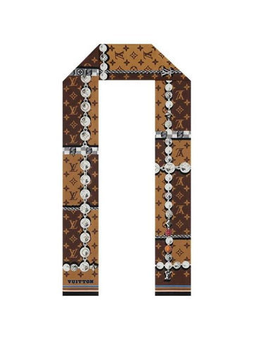 Dandy Monogram Silk Scarf Brown - LOUIS VUITTON - BALAAN 1