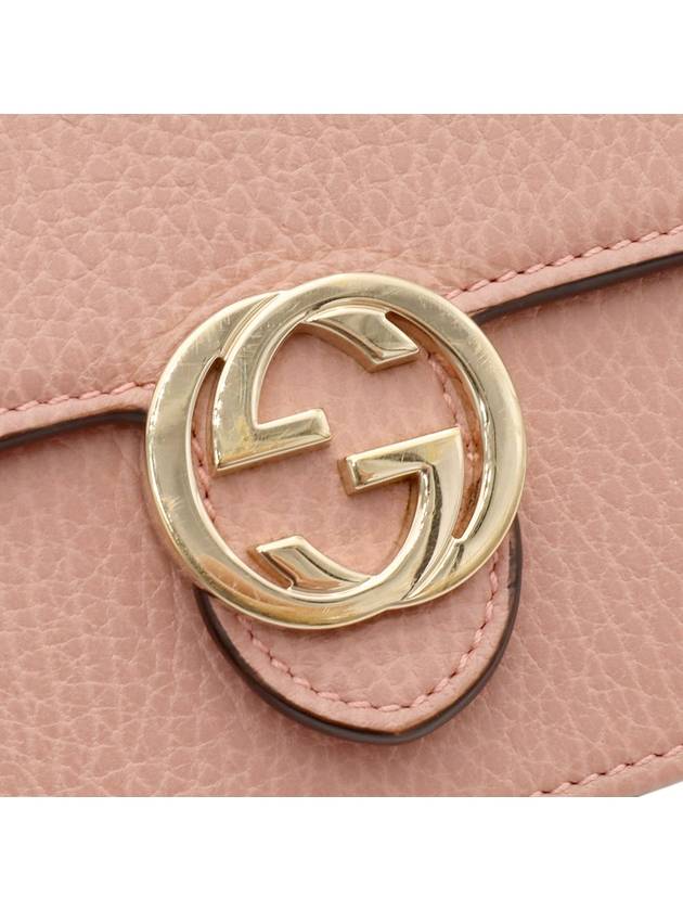 Pink leather interlocking GG chain mini clutch crossbag 510314 - GUCCI - BALAAN 7