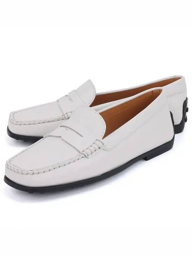 Women's City Gommino Leather Driving Shoes White - TOD'S - BALAAN 2