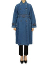 15011041650 BLASY 002 Women s Denim Long Trench Coat - MAX MARA - BALAAN 3