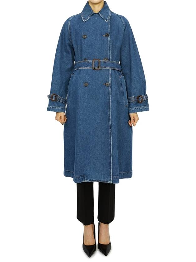 15011041650 BLASY 002 Women s Denim Long Trench Coat - MAX MARA - BALAAN 3