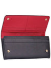 Rose Saffiano Leather Long Wallet Black - PRADA - BALAAN 4