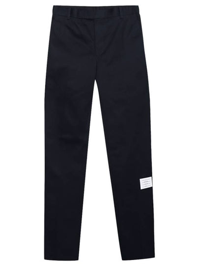 Men's Twill Unconstructed Cotton Straight Pants Navy - THOM BROWNE - BALAAN 2