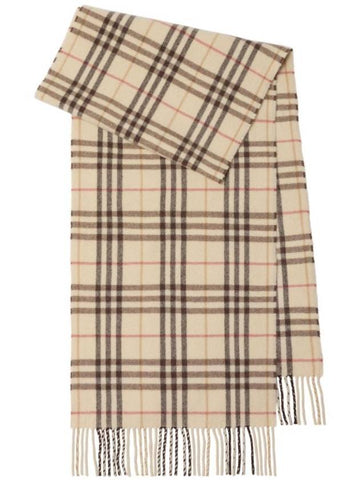 Check Pattern Cashmere Scarf Alabaster - BURBERRY - BALAAN 1