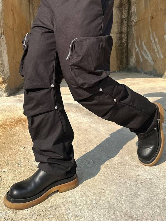 COTTON PARACHUTE CARGO PANTS BLACK - PEACEOFMIND - BALAAN 1