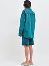 Women's Oversized Soju Denim Shirt Set Green - C WEAR BY THE GENIUS - BALAAN 8