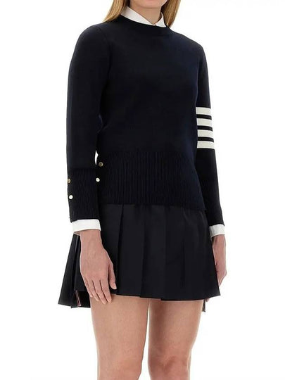 4-Bar Merino Jumper Wool Knit Top Navy - THOM BROWNE - BALAAN 2