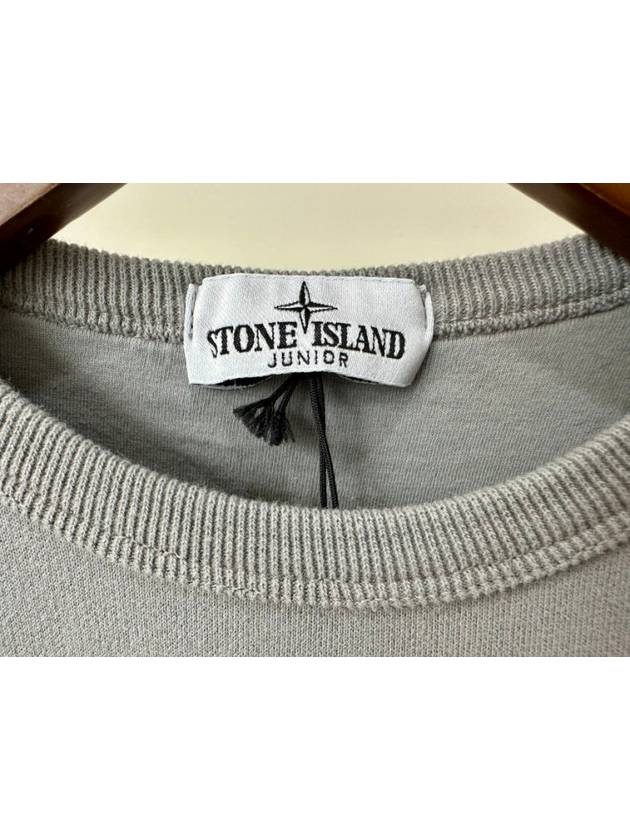 Kids Wappen Patch Organic Cotton Fleece Sweatshirt Grey - STONE ISLAND - BALAAN 4