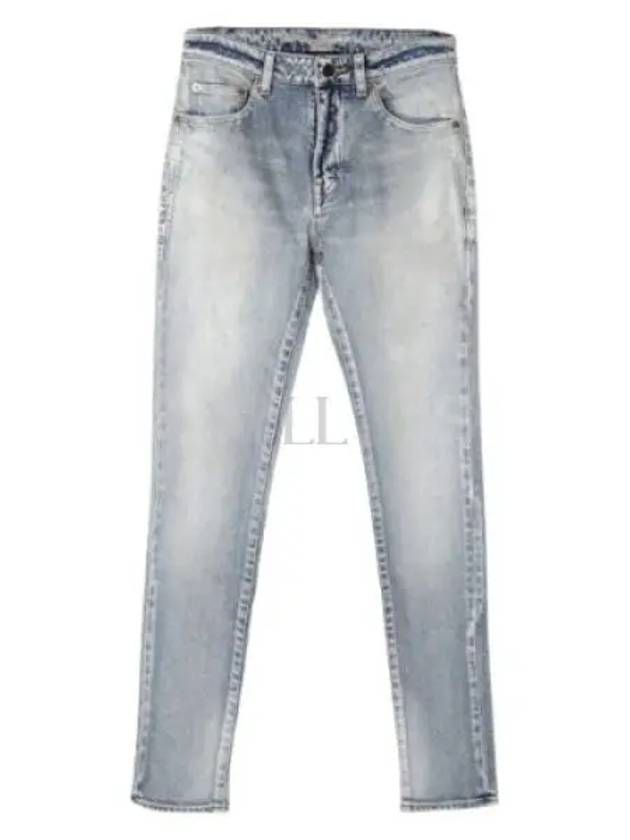 Women's Denim Skinny Jeans Light Blue - SAINT LAURENT - BALAAN 2