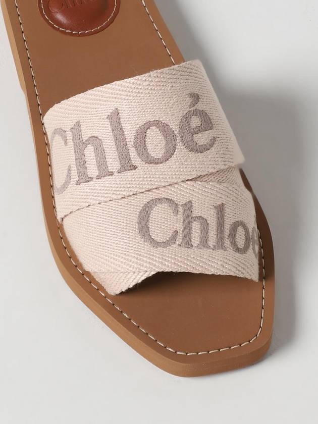 Woody Chlo&eacute; sandals in canvas with embroidered logo - CHLOE - BALAAN 4