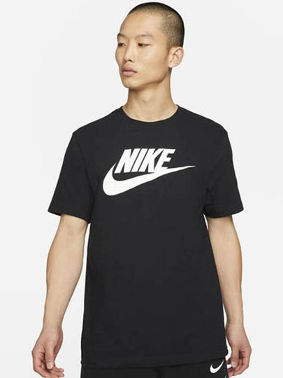 NSW Swoosh Logo Short Sleeve T-Shirt Black - NIKE - BALAAN 2