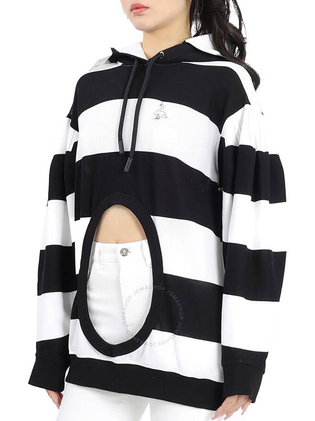 motif cut-out striped hoodie - BURBERRY - BALAAN 3