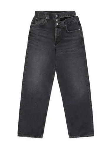 A Goldie Broken Waistband Denim Pants Black - AGOLDE - BALAAN 1