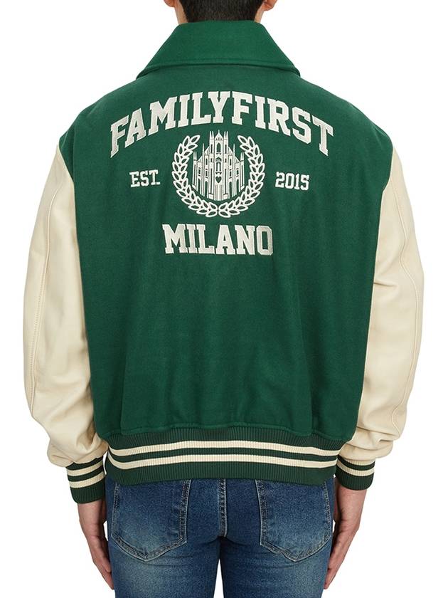 Varsity College Jacket Green - FAMILY FIRST - BALAAN 6