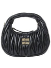 Wander Matelasse Nappa Leather Hobo Mini Bag Black - MIU MIU - BALAAN 2