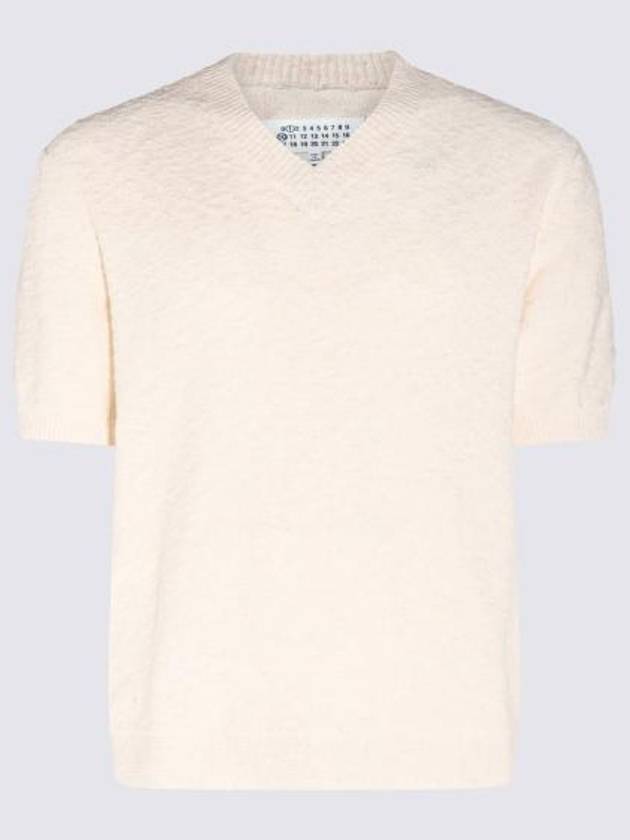 V-Neck Knit Top White - MAISON MARGIELA - BALAAN 1