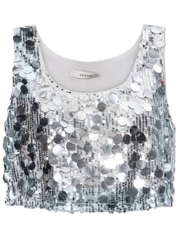 Gestuz Sequin Top Glittagz, Women's, Silver - GESTUZ - BALAAN 1