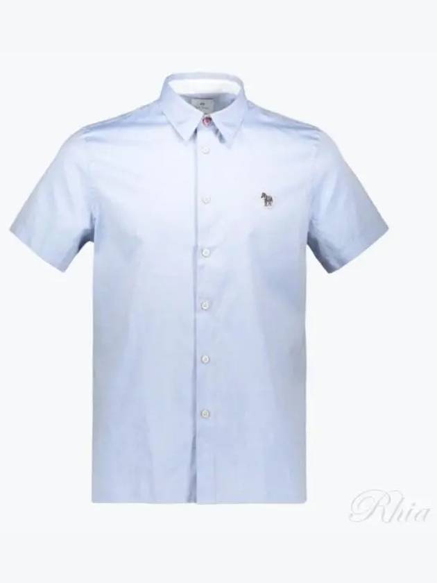 Zebra Patch Casual Fit Short Sleeve Shirt Light Blue - PAUL SMITH - BALAAN 2