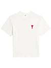 Heart Logo Cotton Jersey Short Sleeve T-Shirt White - AMI - BALAAN 2