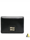 Small Leather Half Wallet Black - MIU MIU - BALAAN 2