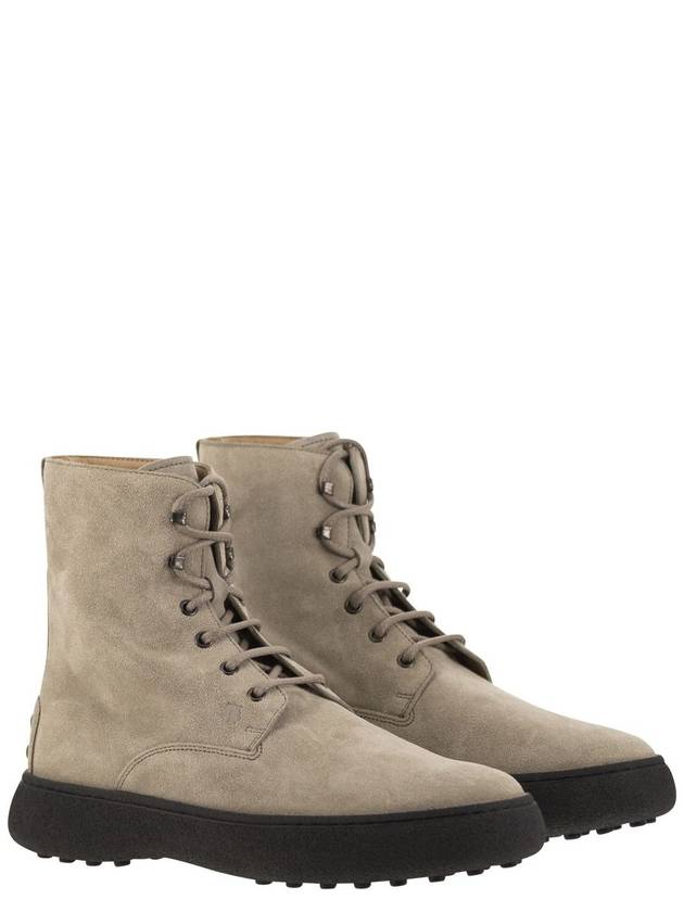 Suede lace-up boot - TOD'S - BALAAN 4