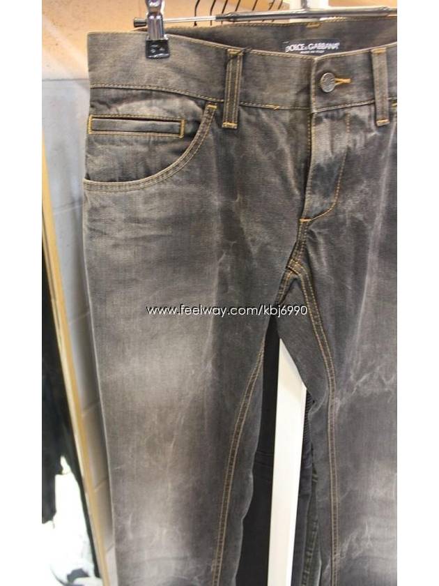 Men's Big Plate Black Dirty Crack Washing Jeans G374LP G8G94 - DOLCE&GABBANA - BALAAN 3