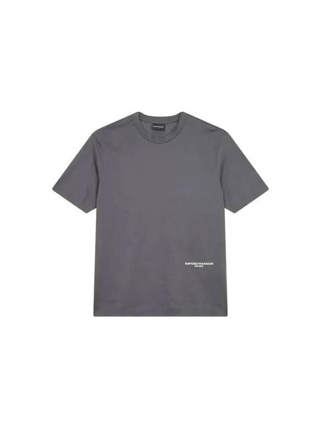 Men s Mini Logo Cotton T Shirt Charcoal 270087 - EMPORIO ARMANI - BALAAN 1