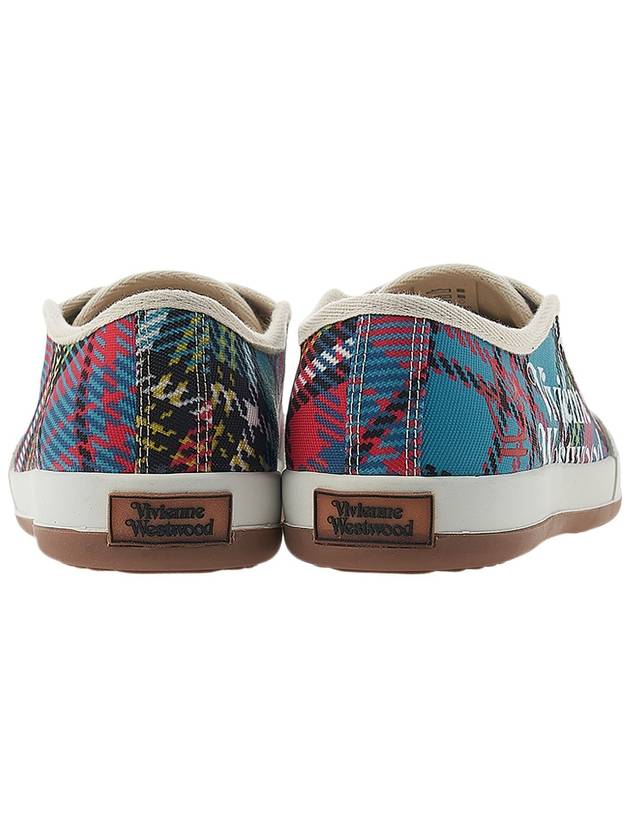 Tartan Logo Print Low Top Sneakers - VIVIENNE WESTWOOD - BALAAN 5