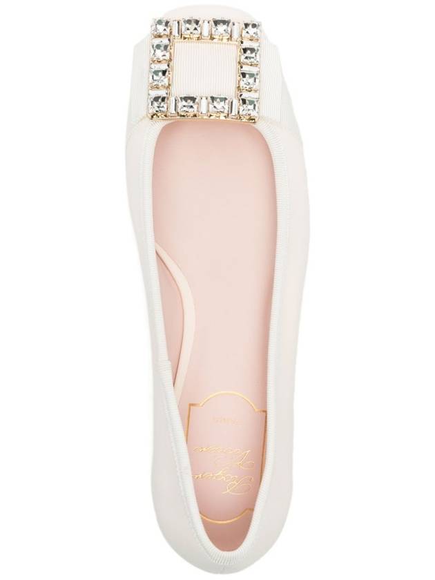 Très Vivier Crystal Buckle Flat Off White - ROGER VIVIER - BALAAN 4