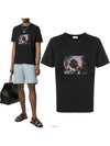 Paris Sunset Short Sleeve T-Shirt Black - SAINT LAURENT - BALAAN 2