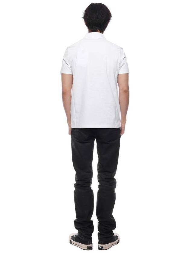 Men's Logo Patch Polo Shirt White - MONCLER - BALAAN 6