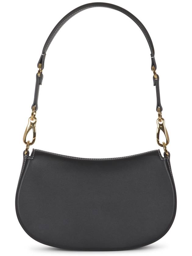 Garavani Oval Leather Shoulder Bag Black - VALENTINO - BALAAN 4