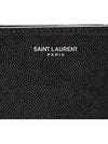 Grain de Poudre Embossed Leather Zipper Card Wallet Black - SAINT LAURENT - BALAAN 5