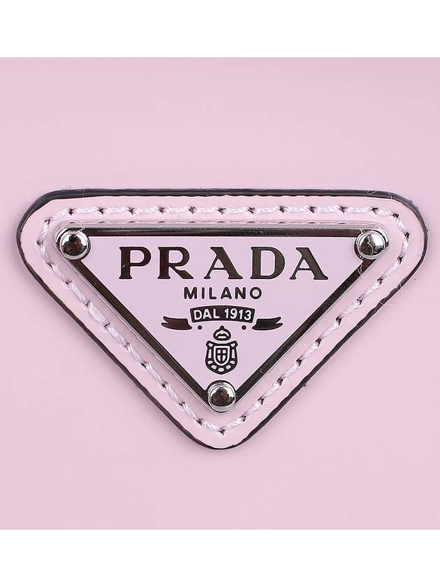 Triangular Logo Cleo Brushed Leather Shoulder Bag Pink - PRADA - BALAAN 7