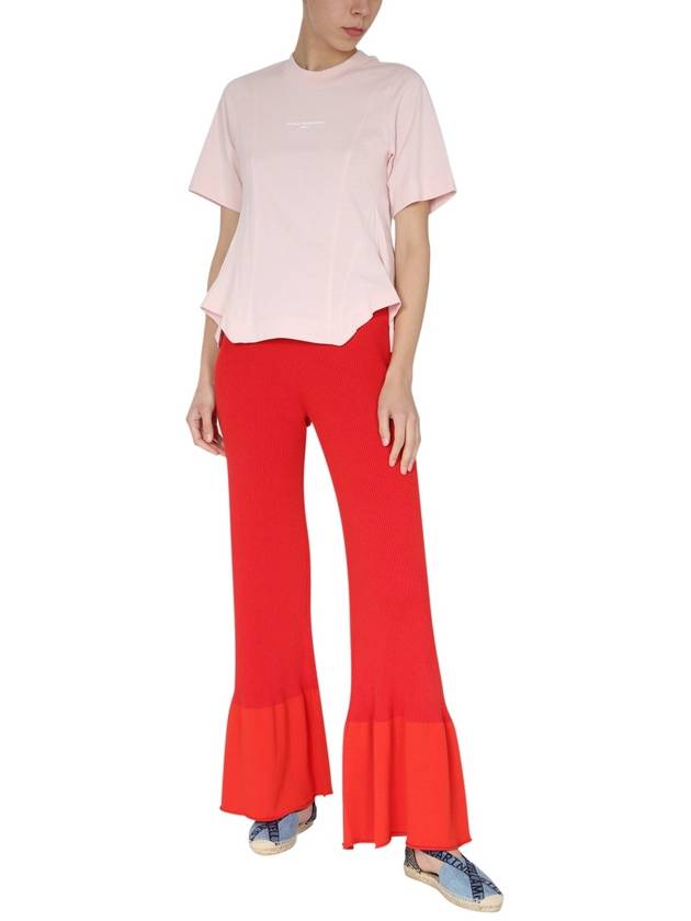 Women's Knit Flare Wide Pants Red - STELLA MCCARTNEY - BALAAN 3