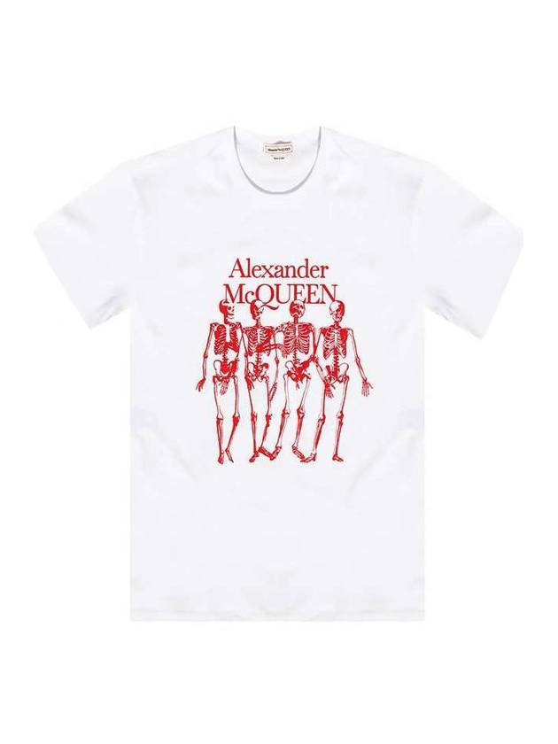 Skull Logo Print Short Sleeve T-Shirt White - ALEXANDER MCQUEEN - BALAAN 1