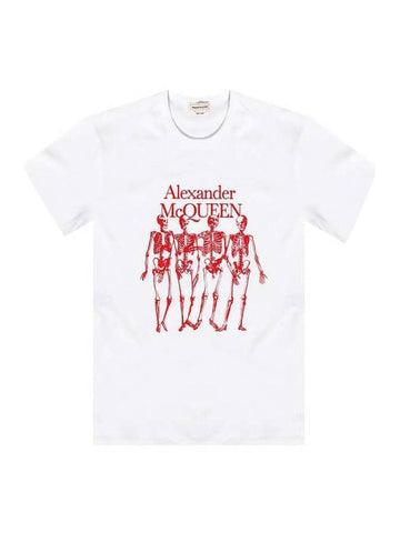 Skull Logo Print Short Sleeve T-Shirt White - ALEXANDER MCQUEEN - BALAAN 1