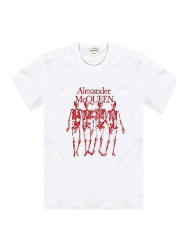 Skull Logo Print Short Sleeve T-Shirt White - ALEXANDER MCQUEEN - BALAAN 1