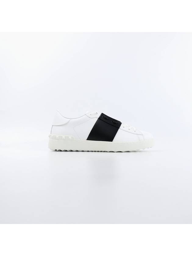 Men's Hidden Open Low Top Sneakers White Black - VALENTINO - BALAAN 2