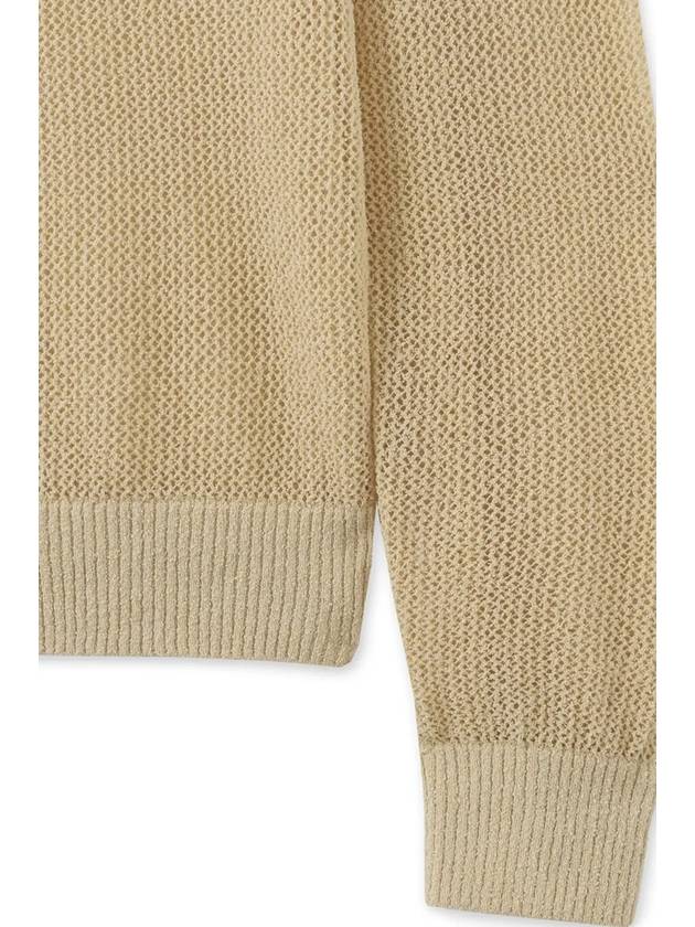 Cotton net loose fit knit pale yellow - NOIRER FOR WOMEN - BALAAN 11