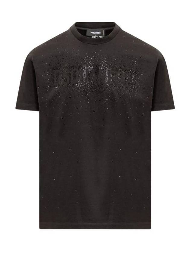 Crystals Cool Fit Short Sleeve T-Shirt Black - DSQUARED2 - BALAAN 1