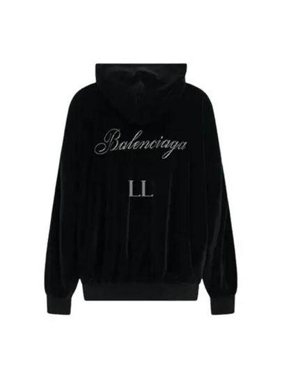 Rhinestone Embellished Hooded Jacket Black - BALENCIAGA - BALAAN 2