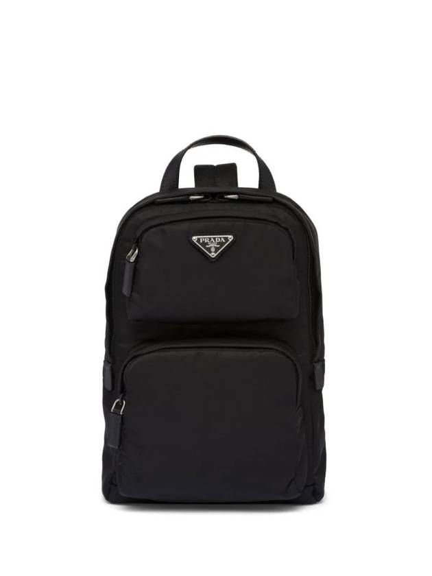 Re-Nylon Saffiano Leather Backpack Black - PRADA - BALAAN 1