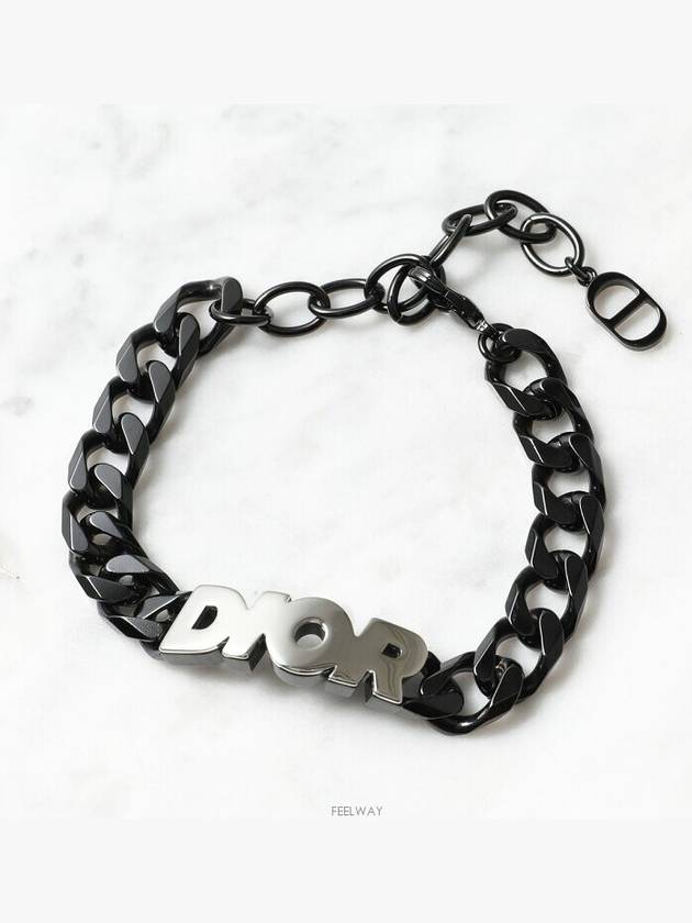 Chain Link Bracelet Black - DIOR - BALAAN 2