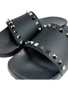 Rockstud Rubber Slippers Black - VALENTINO - BALAAN 5